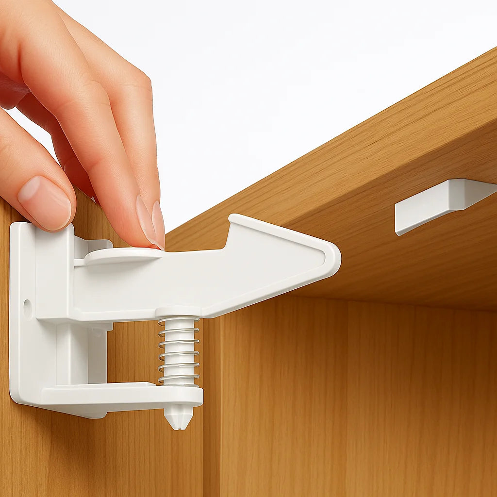 Invisible Baby Safety Lock for Cabinets Drawers, Hidden Child Proof Latch with Screw or Adhesive Install, Secure Home Use CB DROPSHIPPING