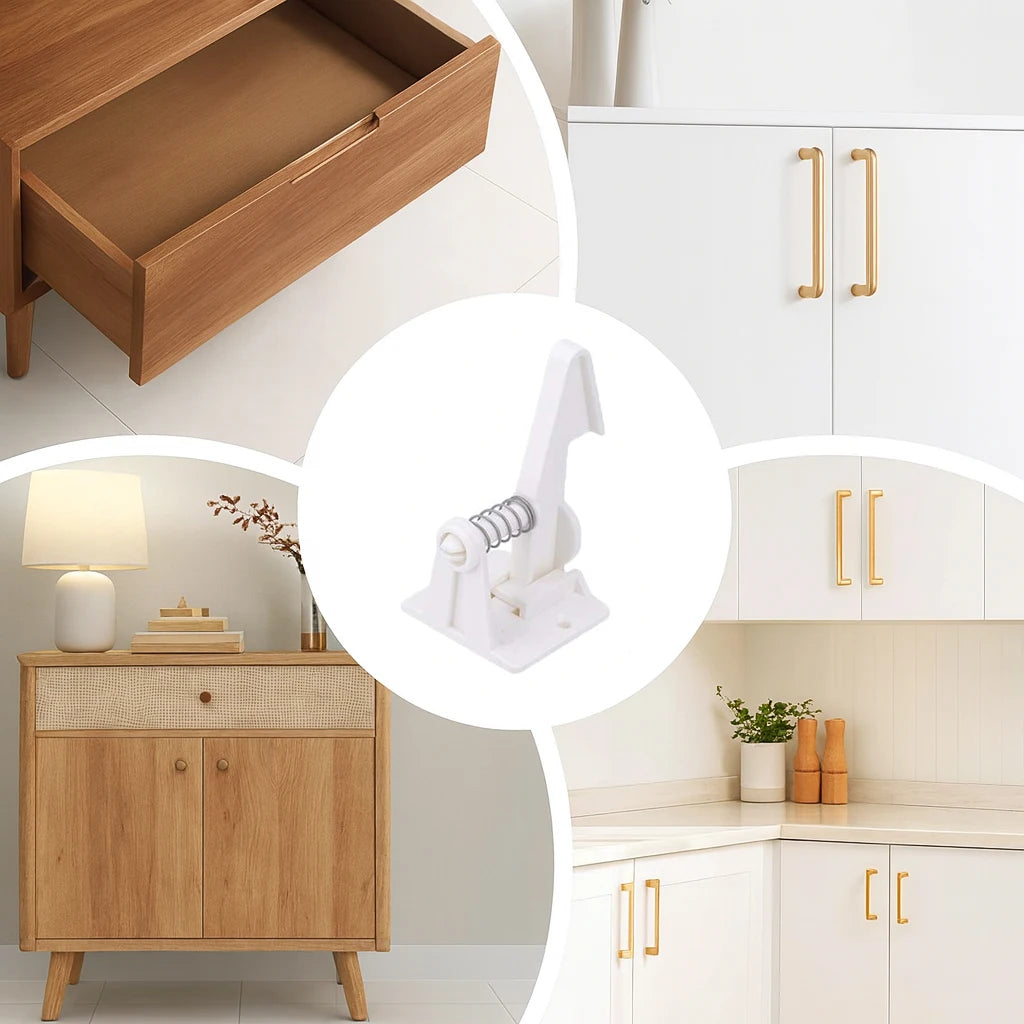 Invisible Baby Safety Lock for Cabinets Drawers, Hidden Child Proof Latch with Screw or Adhesive Install, Secure Home Use CB DROPSHIPPING