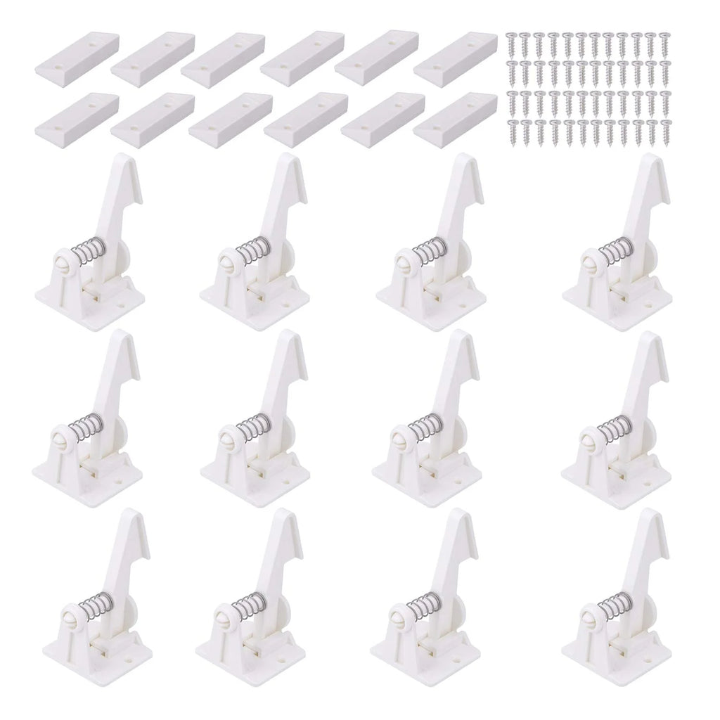 Invisible Baby Safety Lock for Cabinets Drawers, Hidden Child Proof Latch with Screw or Adhesive Install, Secure Home Use