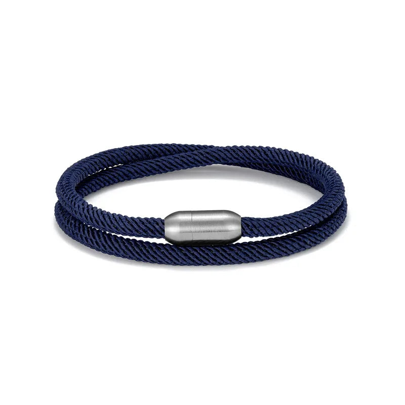 MKENDN Trendy Men Survival Bracelet Outdoor Camping Rescue Emergency Rope Bracelet For Women Stainless Steel Magnet Sport Buckle