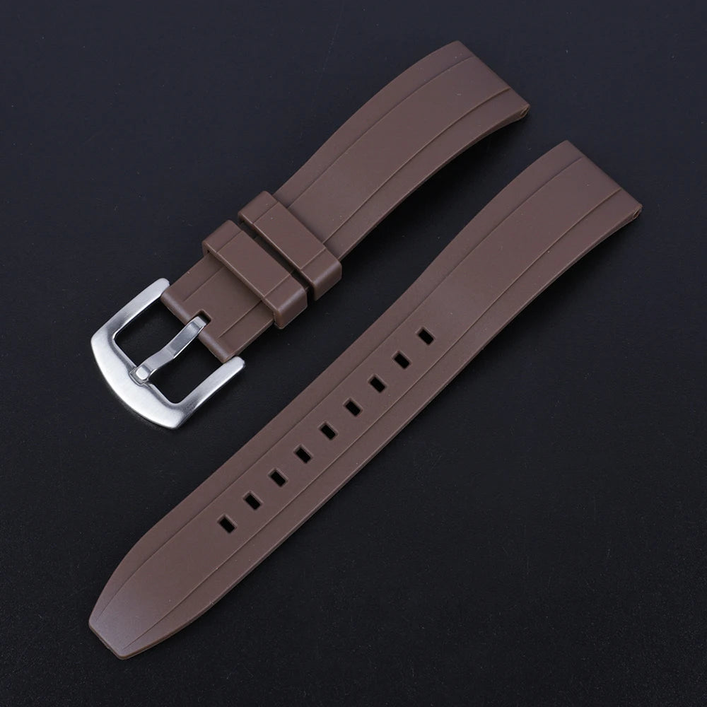 Quality Fluoro Rubber Watch Strap 18mm 19mm 20mm 21mm 22mm 24mm Sport Watchband Black Green Wristband With Quick Release Band