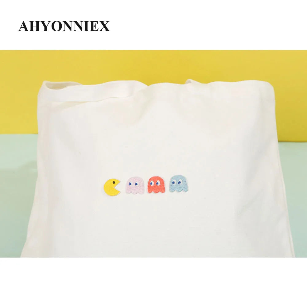 AHYONNIEX 1 Set Cartoon Flower Bear Candy Embroidery Patches for Bag Jeans Cute Iron On Patches for Clothes Small DIY Patches