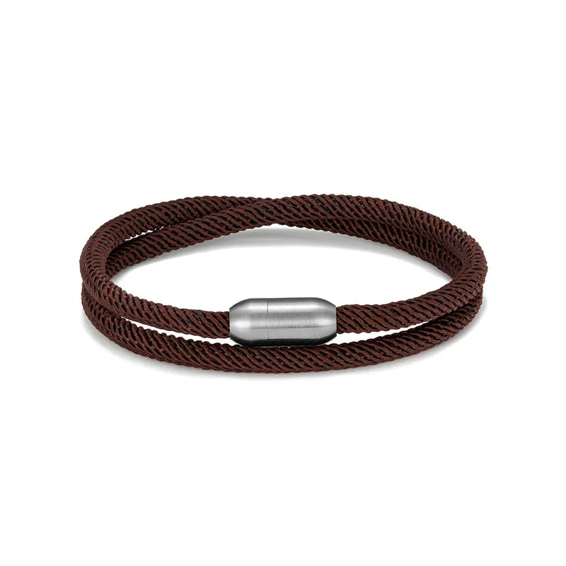 MKENDN Trendy Men Survival Bracelet Outdoor Camping Rescue Emergency Rope Bracelet For Women Stainless Steel Magnet Sport Buckle