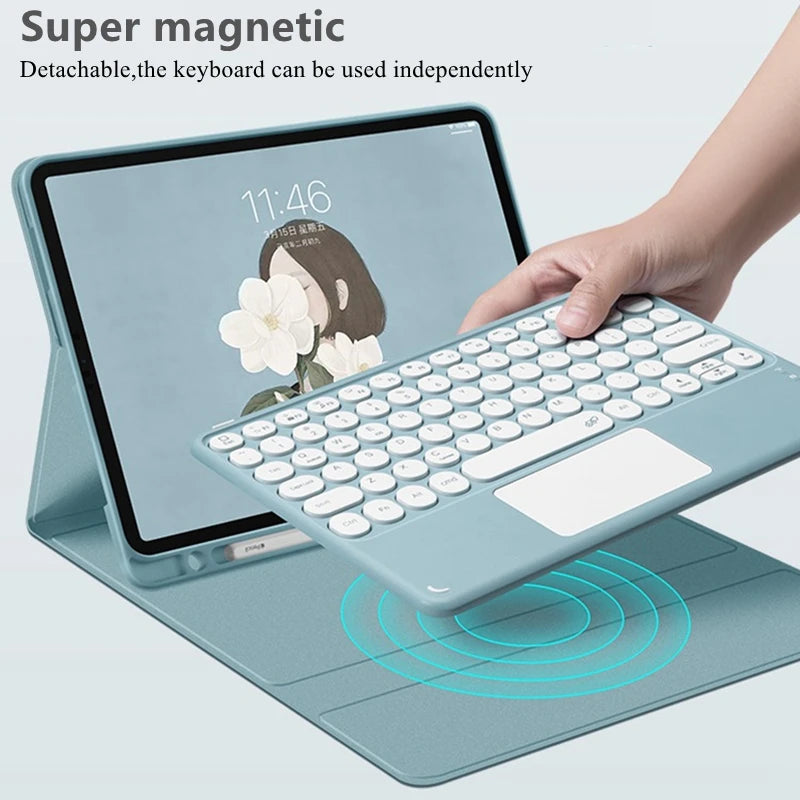 Wireless Magic Keyboard for iPad Air 11" 2026 10th 11th Generation Case Pro 11 2025 Russian Spanish Korean Bluetooth Keyboard CB DROPSHIPPING