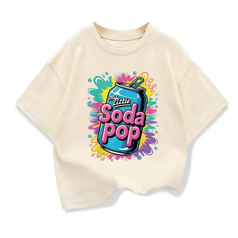 Kids Short-Sleeve t shirts My Little Soda Pop Children's Summer Pure Cotton Loose Tees Boys Girls Casual Tee Tops CB DROPSHIPPING
