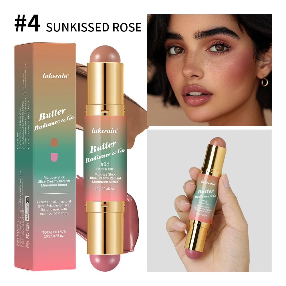2 IN 1 Multiuse Stick Double Headed Bronzer Blush For Cheeks Eyes Lips Long Lasting Matte Glow Makeup Contouring Stick Makeup CB DROPSHIPPING