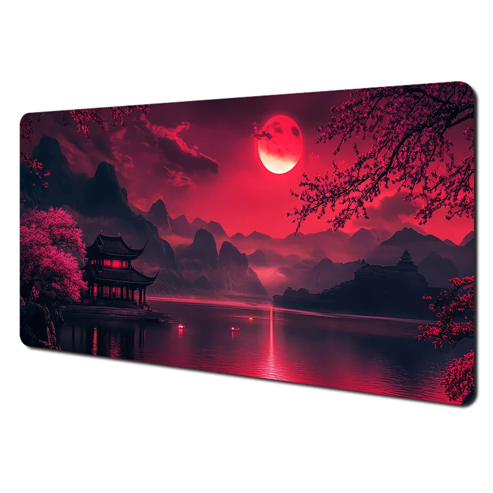 Red and Black Art Landscapes Large Mouse Pad Anti-Slip Durable Desk Mat Offices Accessories Keyboard Mouse Mat Tapis De Bureau CB DROPSHIPPING