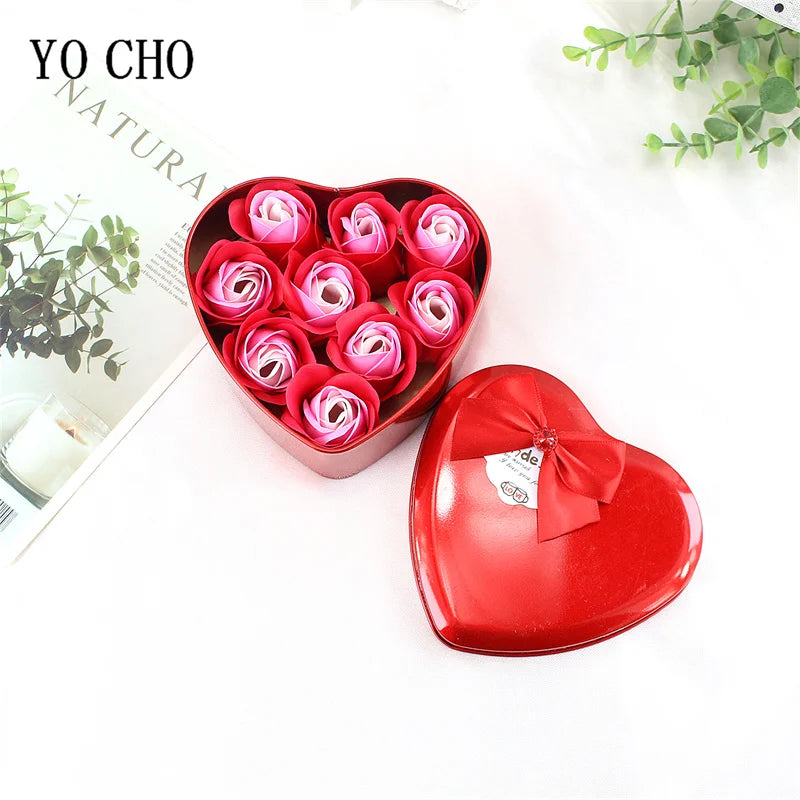 Heart Scented Bath Body Petal Rose Flower Soap Roses Bear Gift Box Valentine's Day New Year Wedding Decoration Selling Wedding