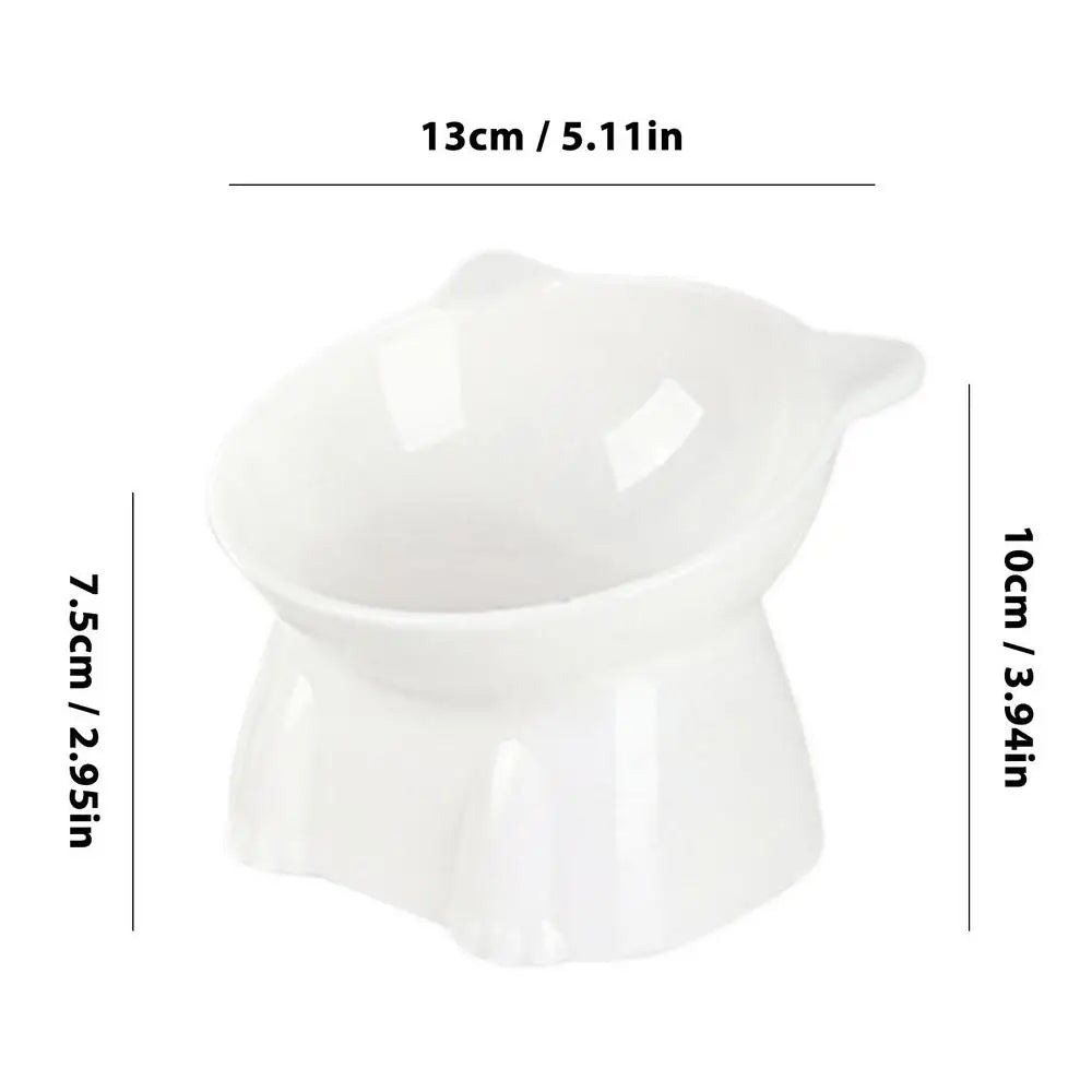 High Foot Pet Bowl Raised Tilted Cat Bowl Washable Plastic Combination Anti Tipping Drinking Water Non Slip for Cats Dogs CB DROPSHIPPING