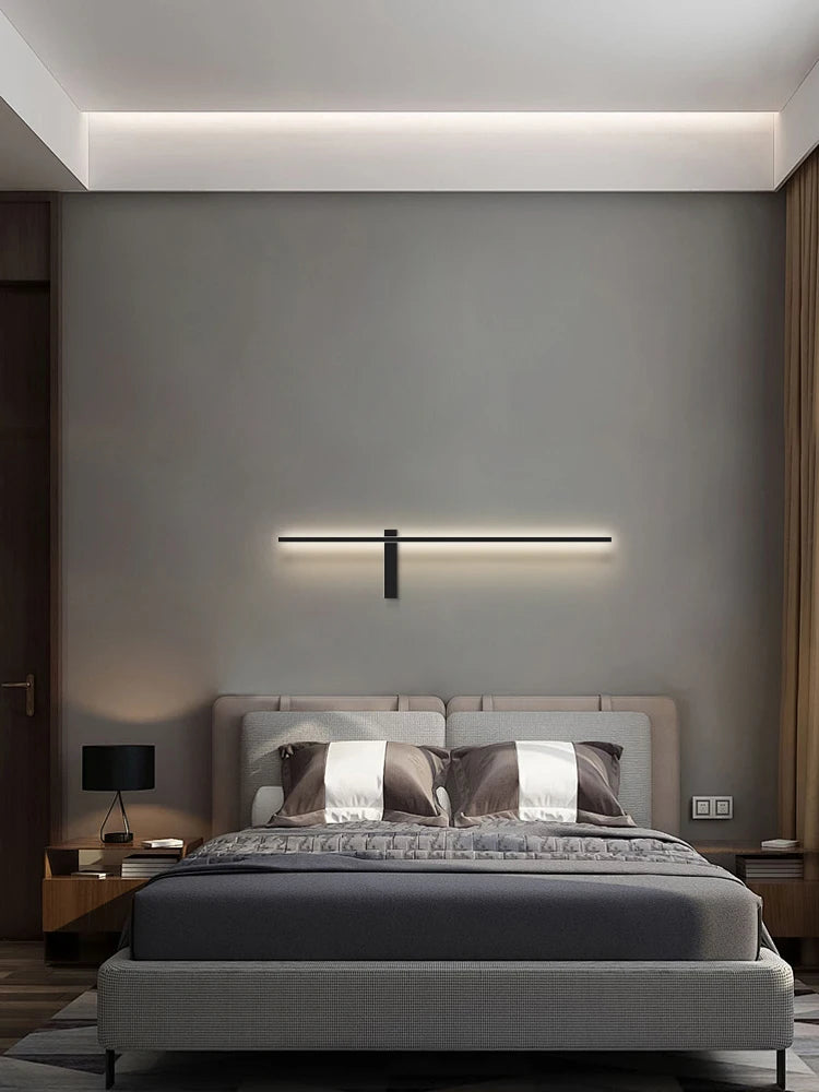 Modern Simple Living Room TV Background Wall Fitting Bedside Lighting In Bedroom Designer Staircase Light Long Indoor Wall Lamp