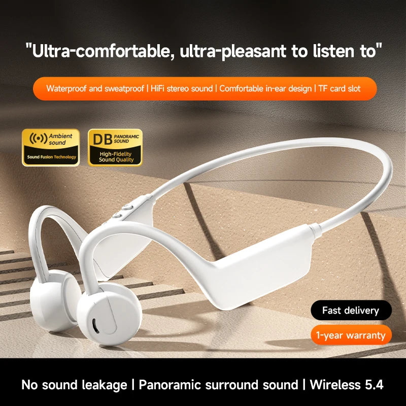 OnePlus Bone Conduction Headset Sport Headphone IPX8 Waterproof Bluetooth 5.4 Wireless Earphone Hands-free With Mic for Exercise CB DROPSHIPPING