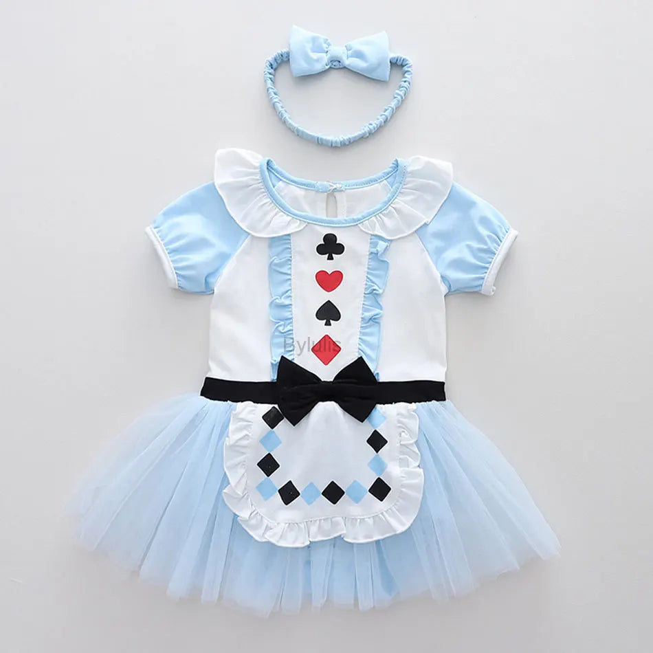 Baby Girls Costumes Kid Romper Tutu Dress with Headband Infant Baby Girl Princess Alice Clothes Aurora Belle Dress Party Costume CB DROPSHIPPING