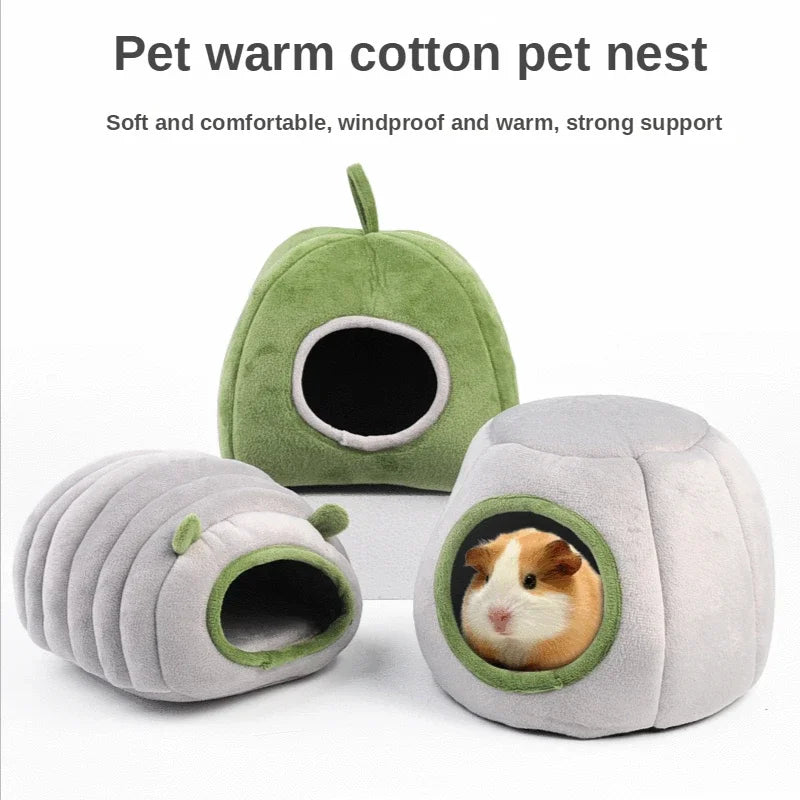 Hamster House Guinea Pig Cage Hamster Cotton House Small Animal Nest Winter Warm Pet Bed For Rodent/Guinea Pig/Rat/Hedgehog CB DROPSHIPPING