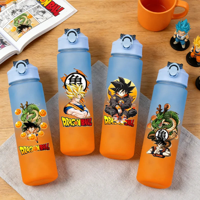 750ML Dragons Ball Water Cup Goku Anime Cartoon Drink Bottles Men Leak Proof Portable Plastic Large Sport Gym Straw Kettle Gift