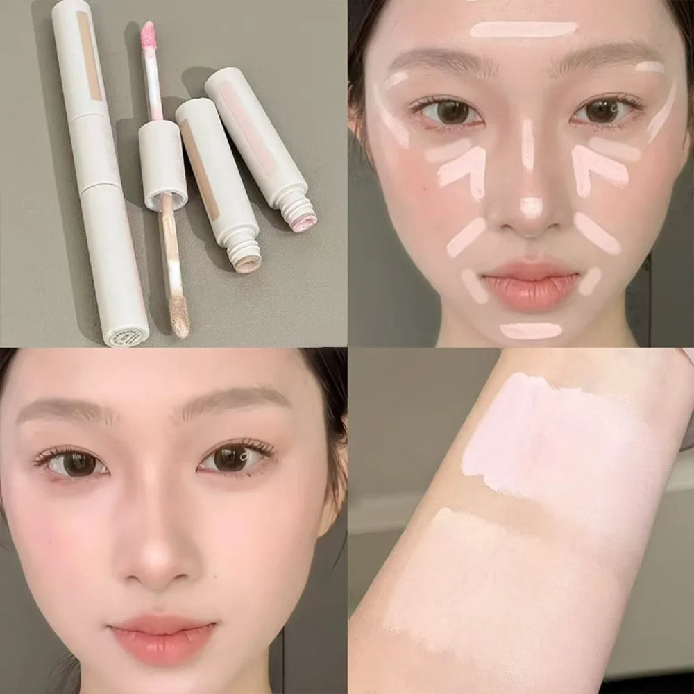 Dual End Concealer Stick Pink Liquid Brightening Contour Pen Correcting Penfor Under Eye & Face Sculpting Full Coverage Makeup CB DROPSHIPPING