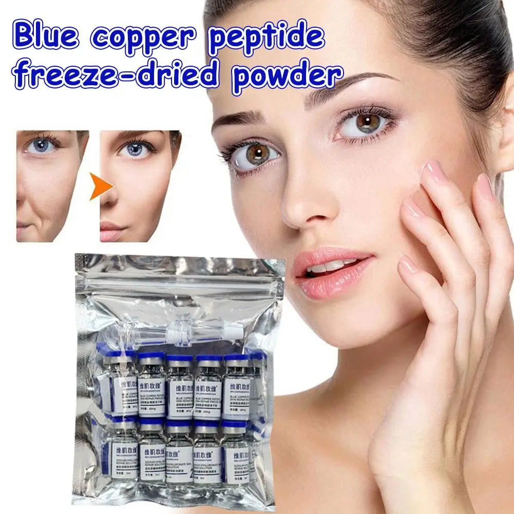 Blue Copper Peptide GHK-CU Copper Lyophilized Powder Hydration Skin Rejuvenation Improve Elasticity Repair Skin Barrier SkinCare
