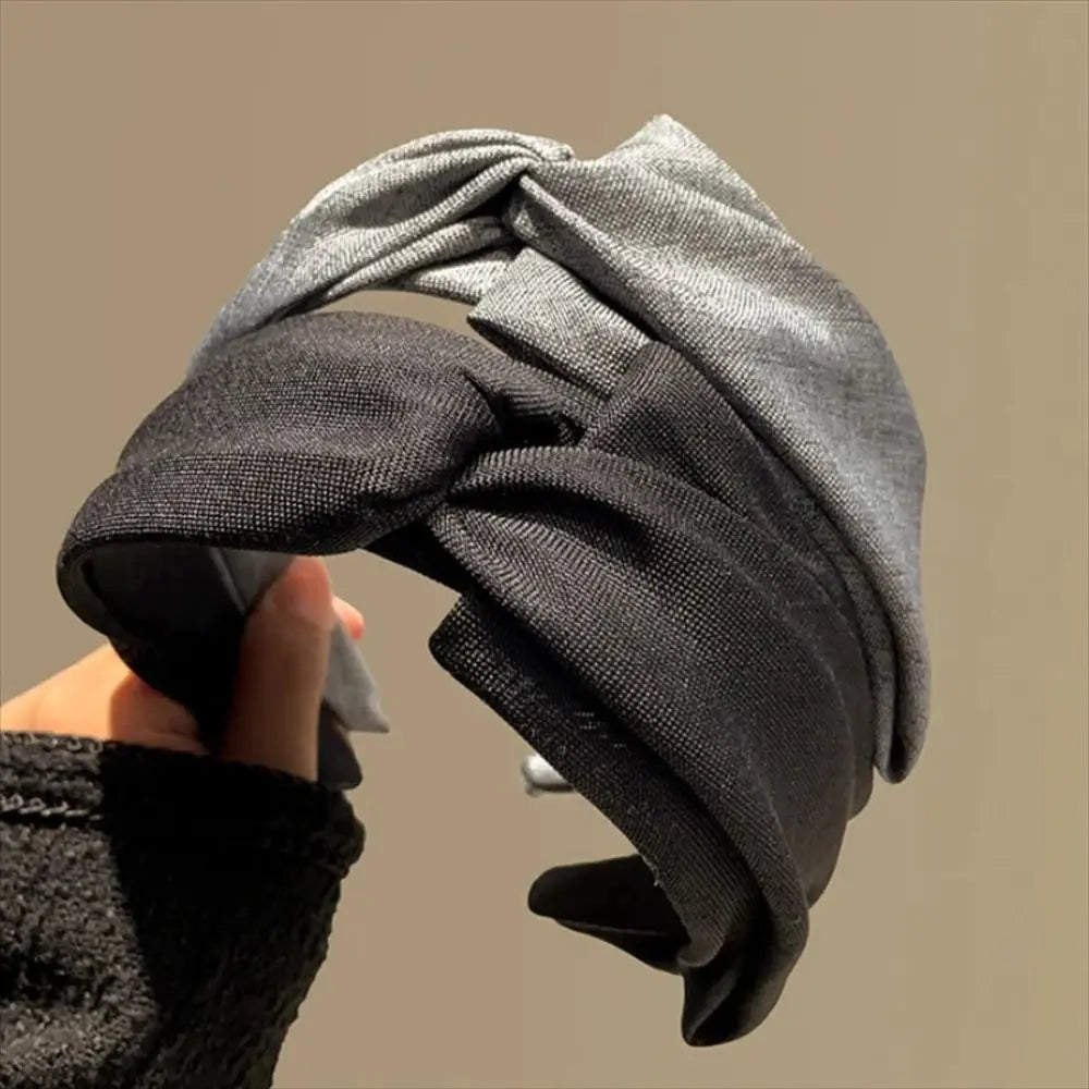 Korean Style Knit Headband Soft Knitting Cotton Makeup Hair Hoop Crumpled Texture Wide Bezel Ladies Hair Accessories