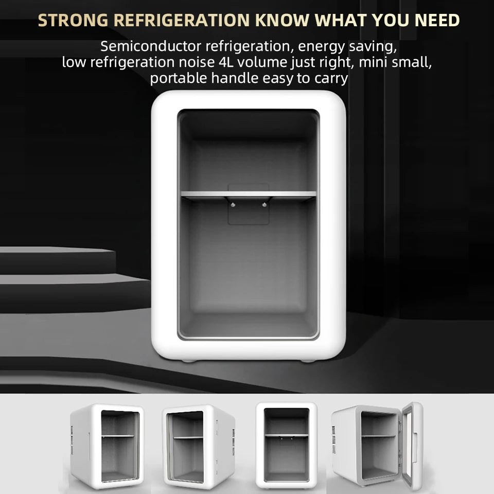 4L Mini Beauty Refrigerator With Cooling And Heat  Both Car Home Use Refrigerated Storage For Skincare Products To Keep Fresh
