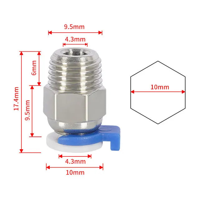 10Pcs PC4-M6 PC4-M10 PC6-01 Pneumatic Fitting PC4-M10 for Creality Ender 3/3 Pro/3 V2 Ender 5/5Pro/5 Plus CR-10 3D Printer Parts CB DROPSHIPPING