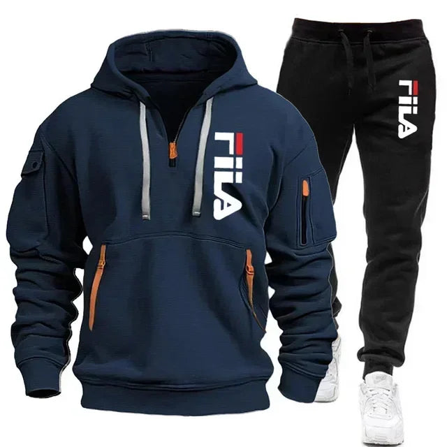 Men's hoodie set, a two-piece set of comfortable and fashionable top and casual sport pants CB DROPSHIPPING