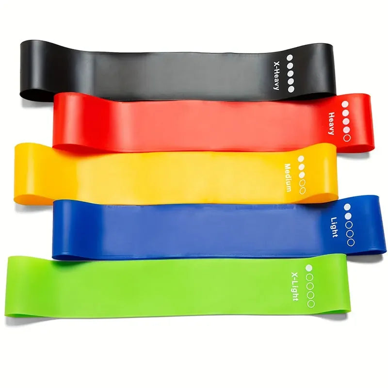 Fitness Bands [Set of 5] Resistance Bands with 5 Levels, 100% Latex Fitness Band Gymnastics Band for Muscle Building, Yoga CB DROPSHIPPING