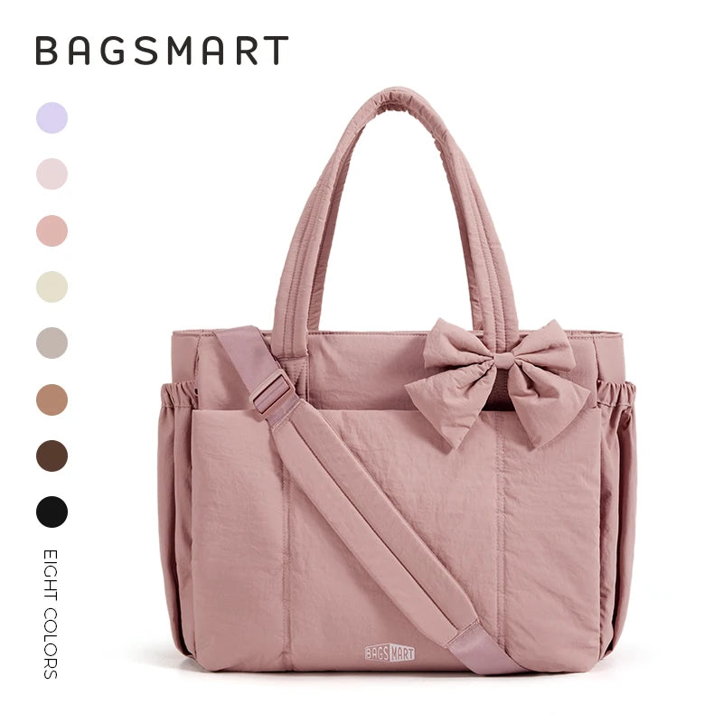 BAGSMART Large Capacity Tote Bag for Women Versatile Commuting Handbag Messenger Multiple Pockets Shoulder Sport Bag