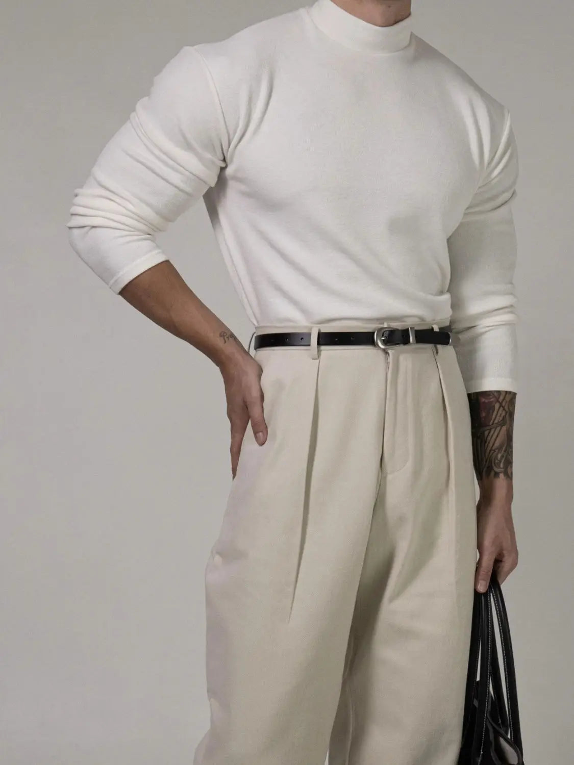 Fitness T-shirt Men's Clothes Spring Autumn Training Suit Threaded Turtleneck Slim Fit Sports Quick Dry Breathable Long Sleeves CB DROPSHIPPING
