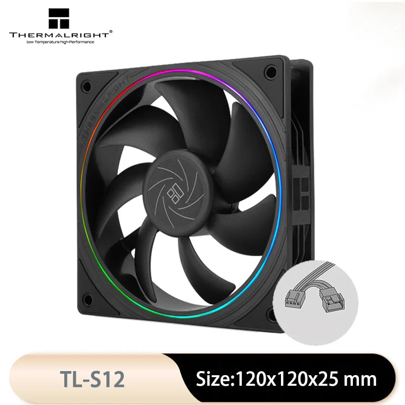 Thermalright TL-S12-W 5V 3PIN ARGB Aperture PC Case Fan Temperature Control Water-Cooling Radiator Replace Fan CB DROPSHIPPING