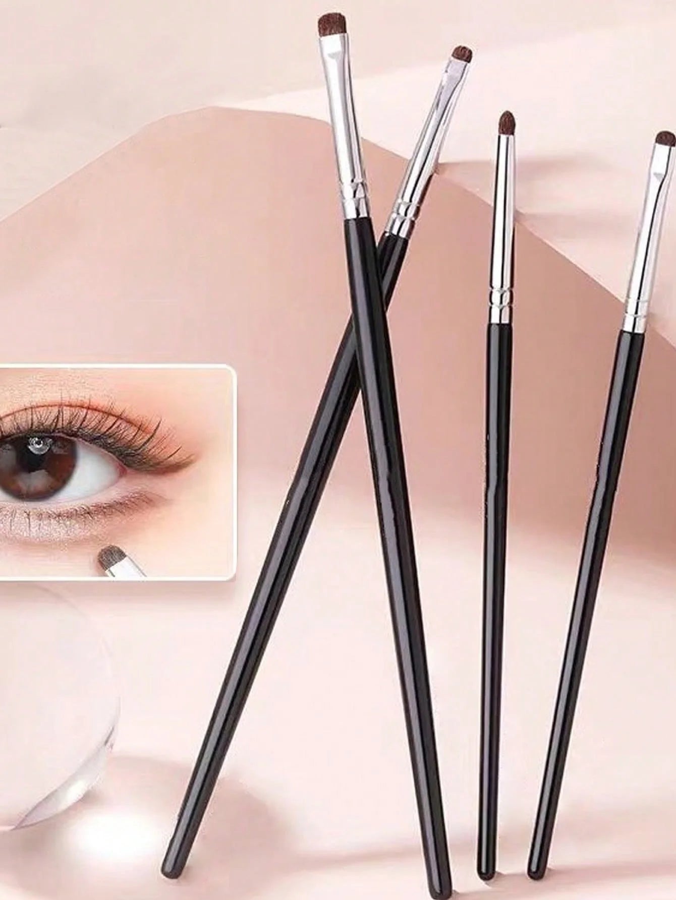 4Pcs Small Eyeshadow Brushes for Fine-Tuning Eye Makeup, Tapered Small Brushes for Highlighting, Fine Detail Blending, and Concealing CB DROPSHIPPING