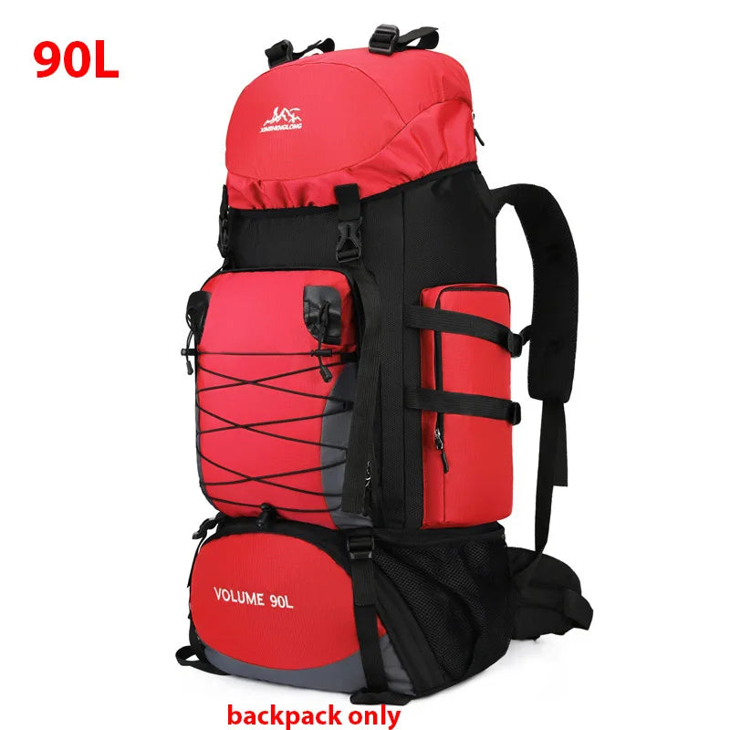Large 90L Travel Bag Camping Backpack Hiking Army Climbing Bags Mountaineering  Sport Bag Outdoor Shoulder Rucksack Men Women