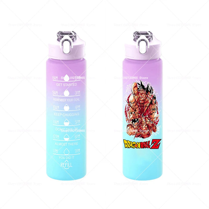 750ML Dragons Ball Water Cup Goku Anime Cartoon Drink Bottles Men Leak Proof Portable Plastic Large Sport Gym Straw Kettle Gift