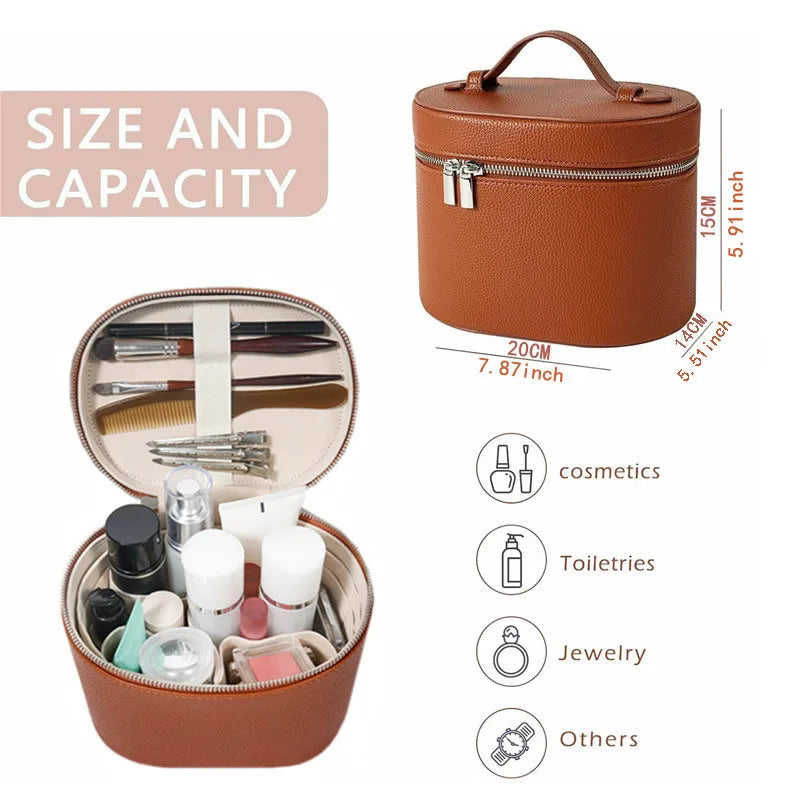 Large Capacity PU Leather Makeup Bag Portable Makeup Box For Women Girls Travel Toiletry Cosmetic Organizer CB DROPSHIPPING