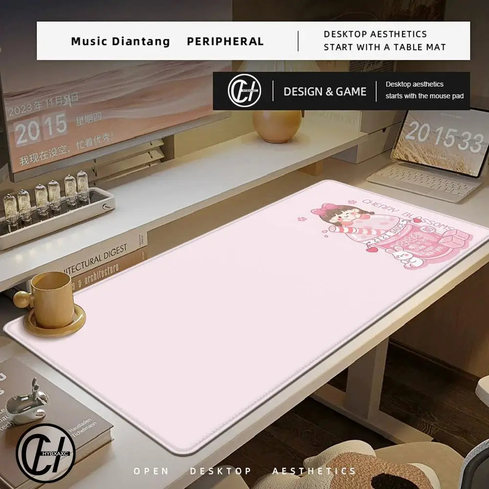 Cute Milktea Large Mouse Pad Kawaii Computer Mousepads Gaming Mousepad Keyboard Mat Gamer Mouse Pads Desk Mats 100x50cm CB DROPSHIPPING