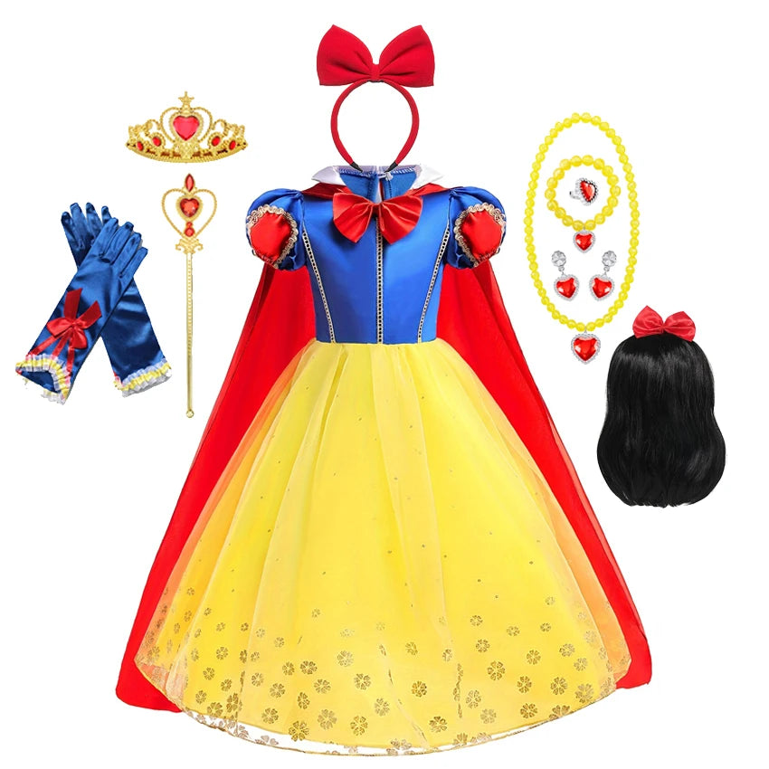 Girls Snow White Dress Kids Princess Dress Up Costumes Toddler Snow White And Huntsman Cosplay Clothing Birthday Party Outfits CB DROPSHIPPING