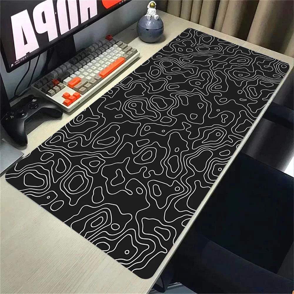 Topographic Mousepad Strata Liquid Mouse Pad Black 500x1000 Mat Gamer 900x400 Extended Pad Custom Mauseped Rubber Office Carpet CB DROPSHIPPING