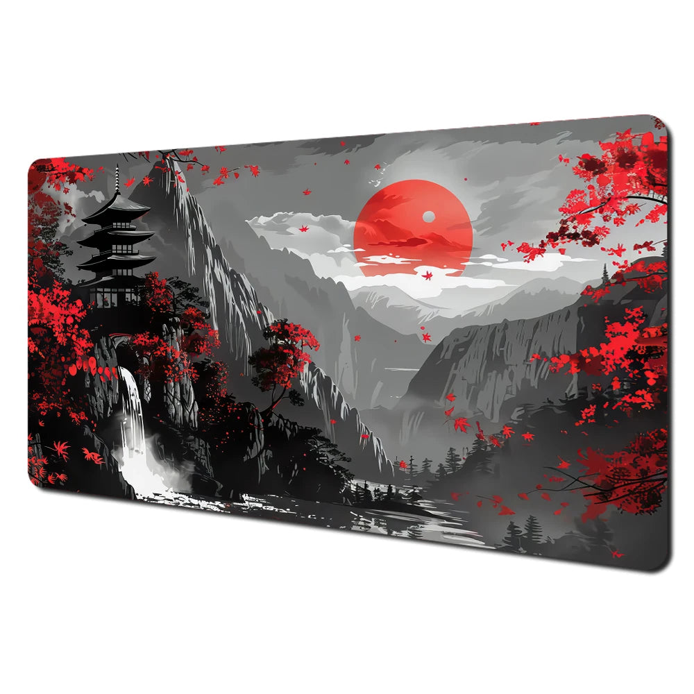 Red and Black Art Landscapes Large Mouse Pad Anti-Slip Durable Desk Mat Offices Accessories Keyboard Mouse Mat Tapis De Bureau CB DROPSHIPPING
