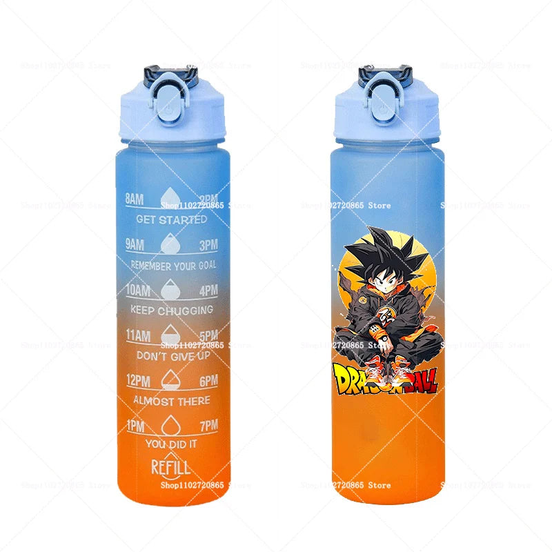 750ML Dragons Ball Water Cup Goku Anime Cartoon Drink Bottles Men Leak Proof Portable Plastic Large Sport Gym Straw Kettle Gift