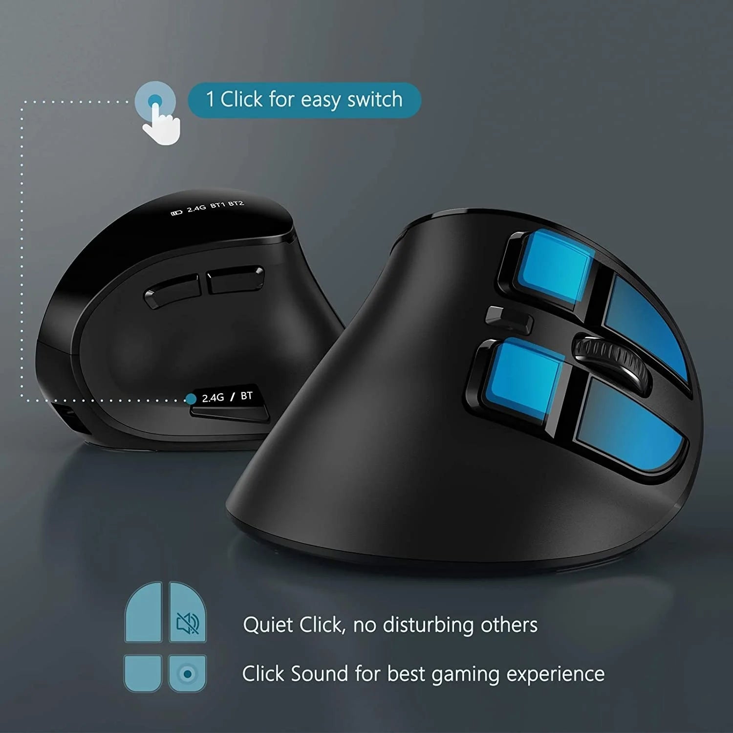 Bluetooth Vertical Wireless Mouse for Tablet Laptop Notebok Rechargeable USB Wireless Mouse Ergonomics Right Hand CB DROPSHIPPING