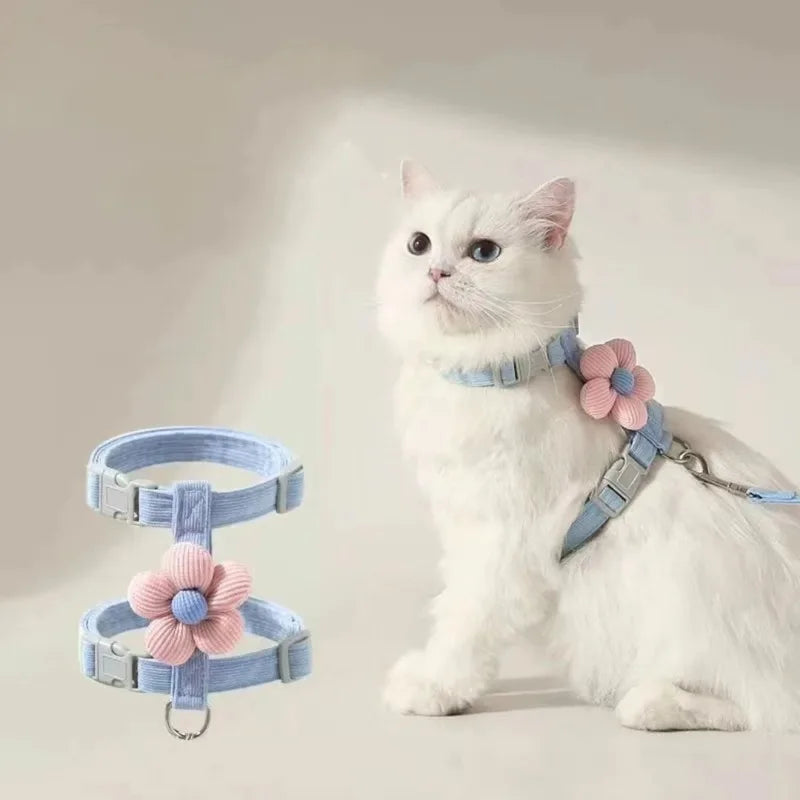 Cat Harness and Leash Sets Adjustable Dog Harness for Small Dog Leash Breashable Pet Harness Out Walking Dog Strap Cat Accessory CB DROPSHIPPING