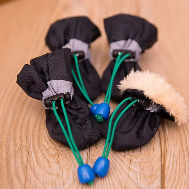 4pcs/set Anti-slip Puppy Shoes Waterproof Winter Boots for Small Medium Dogs Foot Cover Rain Snow Booties Pet Paw Accessories CB DROPSHIPPING