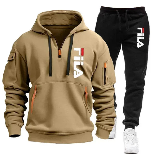 Men's hoodie set, a two-piece set of comfortable and fashionable top and casual sport pants CB DROPSHIPPING