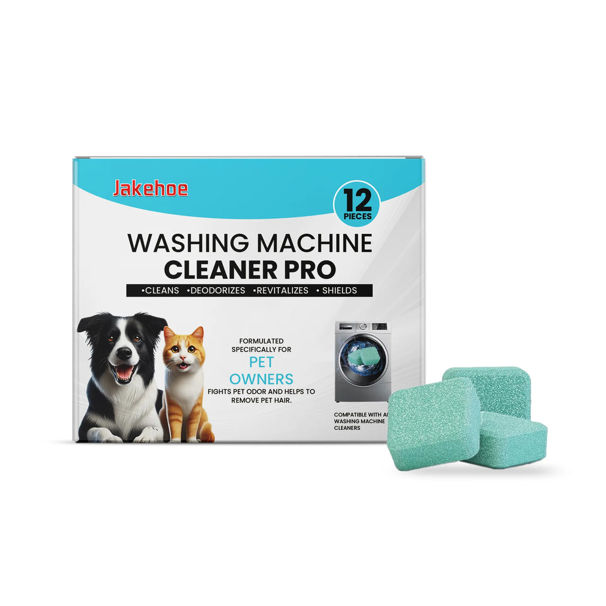 Jakehoe Washing Machine Cleaner for Pet Raising Family Deep Descaling Remove Stubborn Dirt Fresh Scent Internal Cleaning Tablets