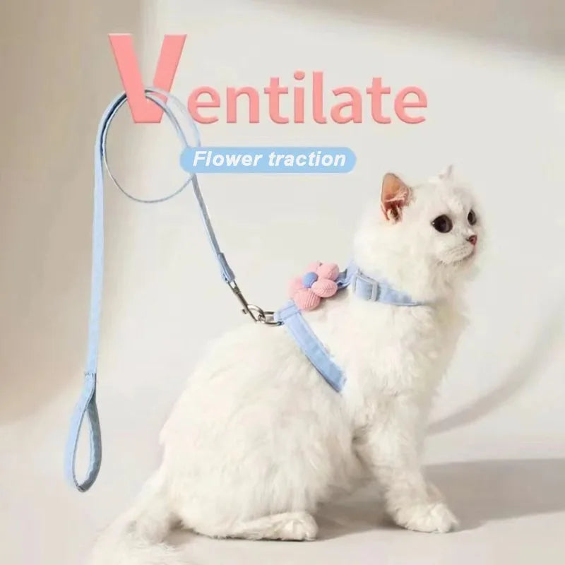 Cat Harness and Leash Sets Adjustable Dog Harness for Small Dog Leash Breashable Pet Harness Out Walking Dog Strap Cat Accessory CB DROPSHIPPING