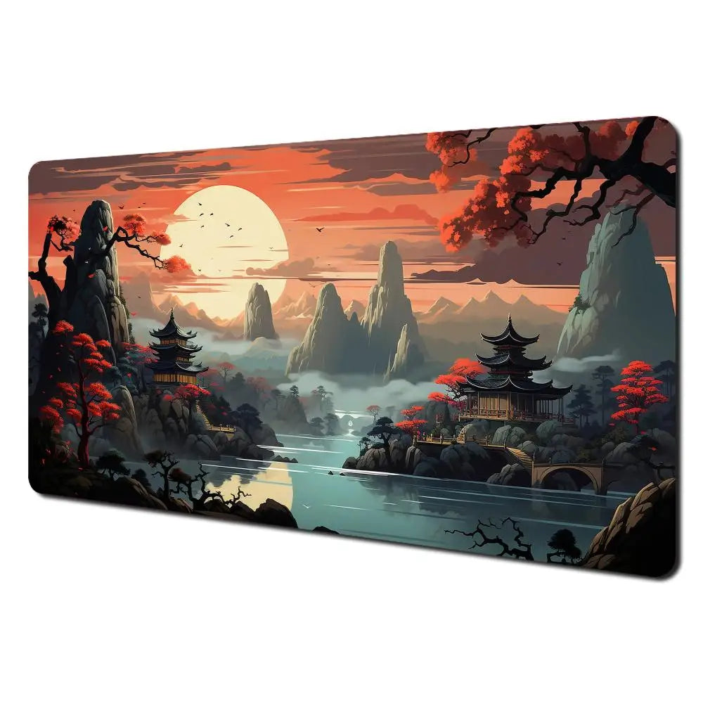 Red and Black Art Landscapes Large Mouse Pad Anti-Slip Durable Desk Mat Offices Accessories Keyboard Mouse Mat Tapis De Bureau CB DROPSHIPPING