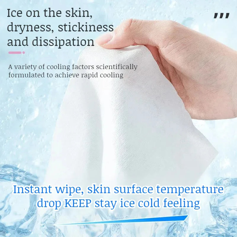 Extra Large Cooling Wet Wipes Instant Ice Cold Refreshing Summer Portable Oversized Sweat Wipes for Adult Sport Outdoor Driving