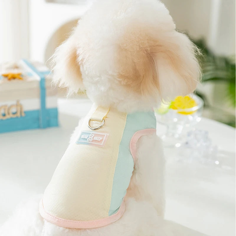 Thin Dog Summer Clothes Mesh Dog Cooling Vest Pet T Shirt Dog Sun Protective Clothing with D-Ring Chihuahua Kitten Puppy Costume
