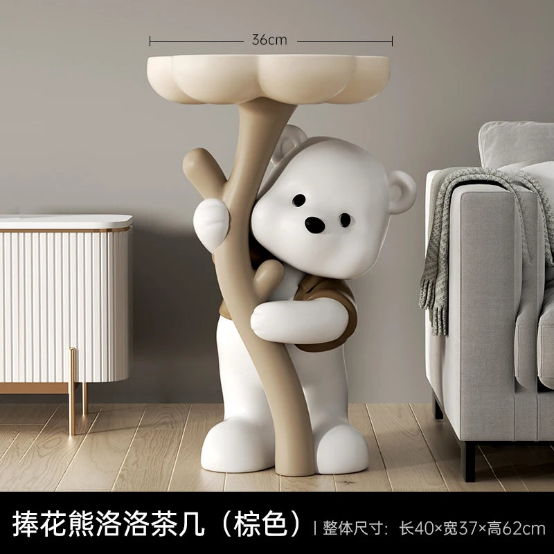 Cute Flower Bear Sculpture For Home Decor,Statue,Living Room,TV Cabinet,Sofa Side,Tea Table,Floor Decoration,Customized,62cm