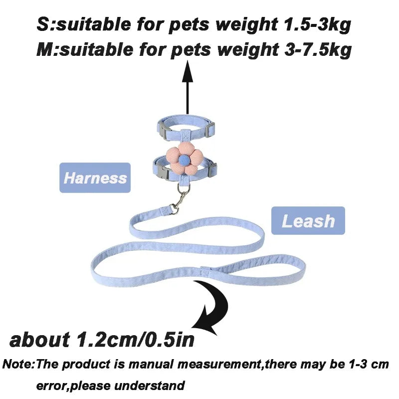 Cat Harness and Leash Sets Adjustable Dog Harness for Small Dog Leash Breashable Pet Harness Out Walking Dog Strap Cat Accessory CB DROPSHIPPING