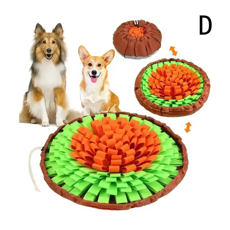 【E】Pet Snuffle Mat For Dogs, Interactive Feed Game For Boredom, Encourages Natural Foraging Skills For Cats Dogs Bowl Travel Use
