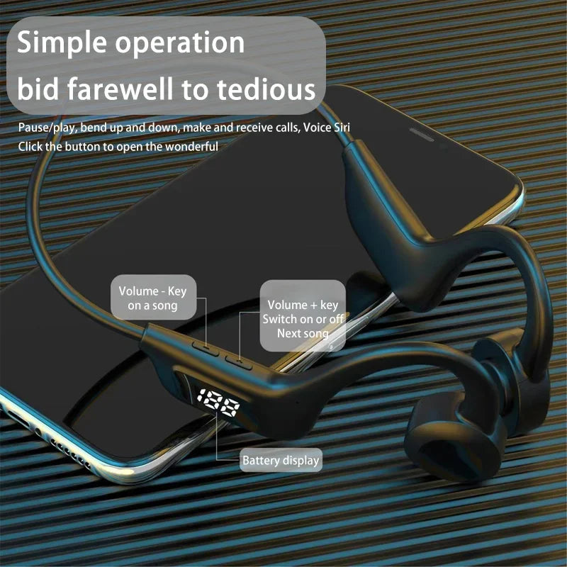 Wireless Earphone  Sport Swimming Bone Conduction Bluetooth Compatible Headphone Hand-free With Mic For Running X7 Earbuds